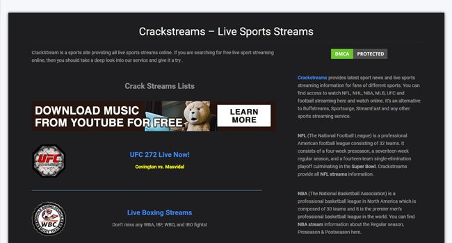 , Crackstreams Live Sports   | The Best Free Live Sports Streaming