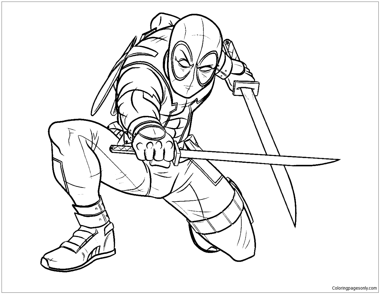 , Quality Deadpool and Venom coloring pages for kids